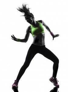 woman exercising fitness zumba dancing silhouette